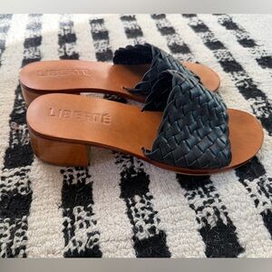 Liberte Santorini Black Black Woven Wood Mule 7